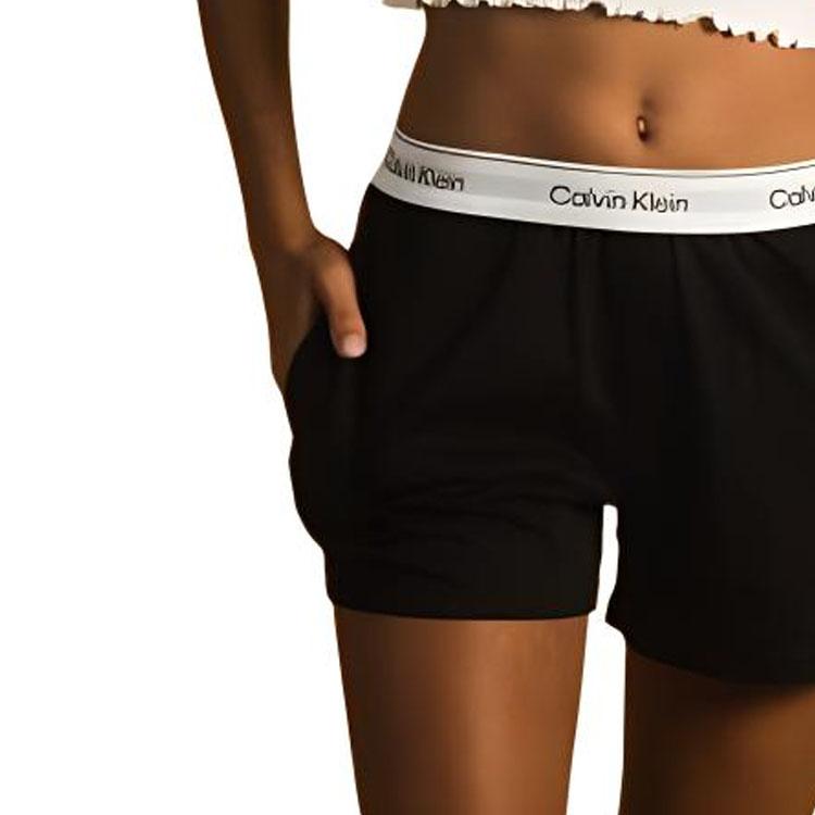 Calvin Klein Schriftzug Bund Jacquard Bequeme Schlafhose Damen Unterteile Schwarz QS6871-001