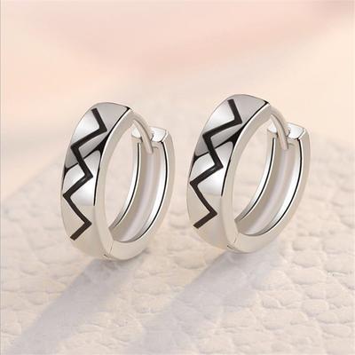 Personalità Vernice Onda Orecchini neri Accessori per feste da donna Moda Argento 925 Orecchini a cerchio da donna Gioielli Regalo Ultimi bijou