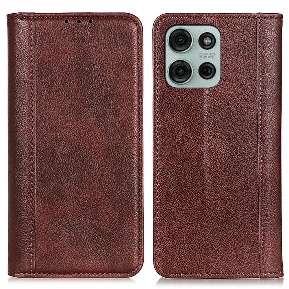 For Motorola Moto G75 5G Stand Case Split Leather Litchi Texture Wallet Phone Cover