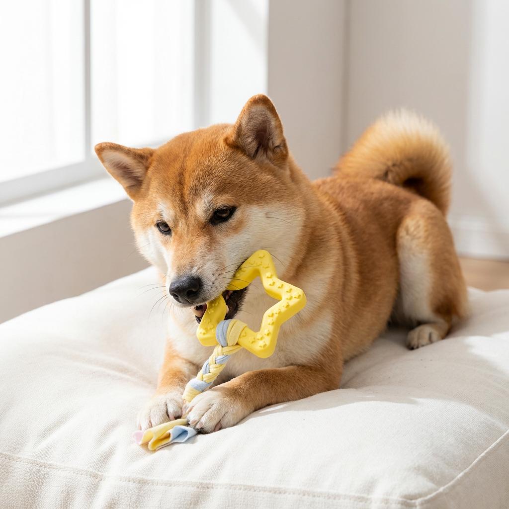 Puppy Teething Chew Toys, Non-Toxic TPR Dog Bone & Ring Toys with Rope, Durable & Bite Resistant for Small Medium Breeds