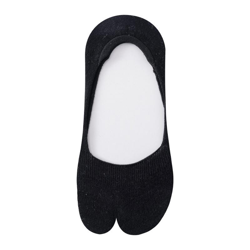 Zweizehige Bootssocken für Damen, dünn, nahtlos, schweißabsorbierend, zehentrennend, unsichtbar, flach, rutschfest und mit Fersenhaftung