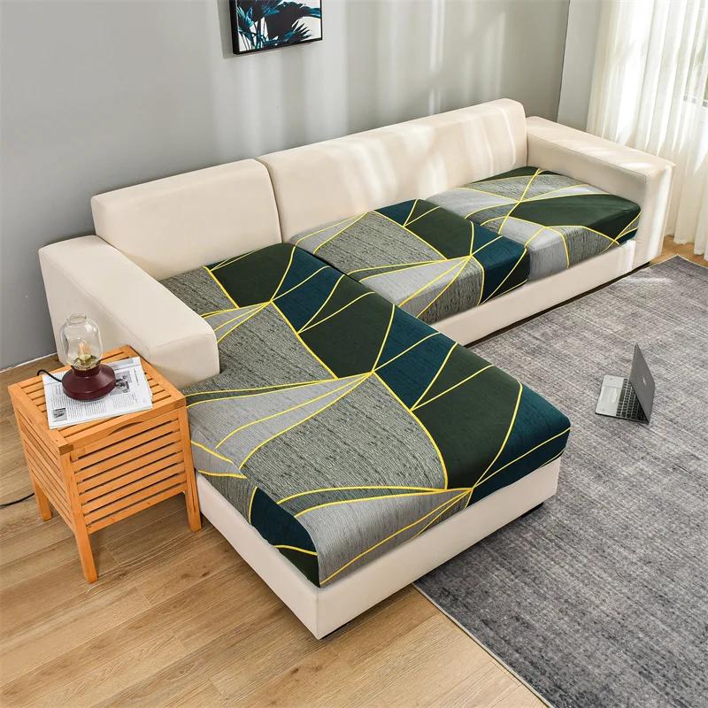 Elastic Sofa Seat Cushion Cover For Living Room Stretch Floral Printed Armchair Couch Cover Corner L-Shape Removable Anti-Dust