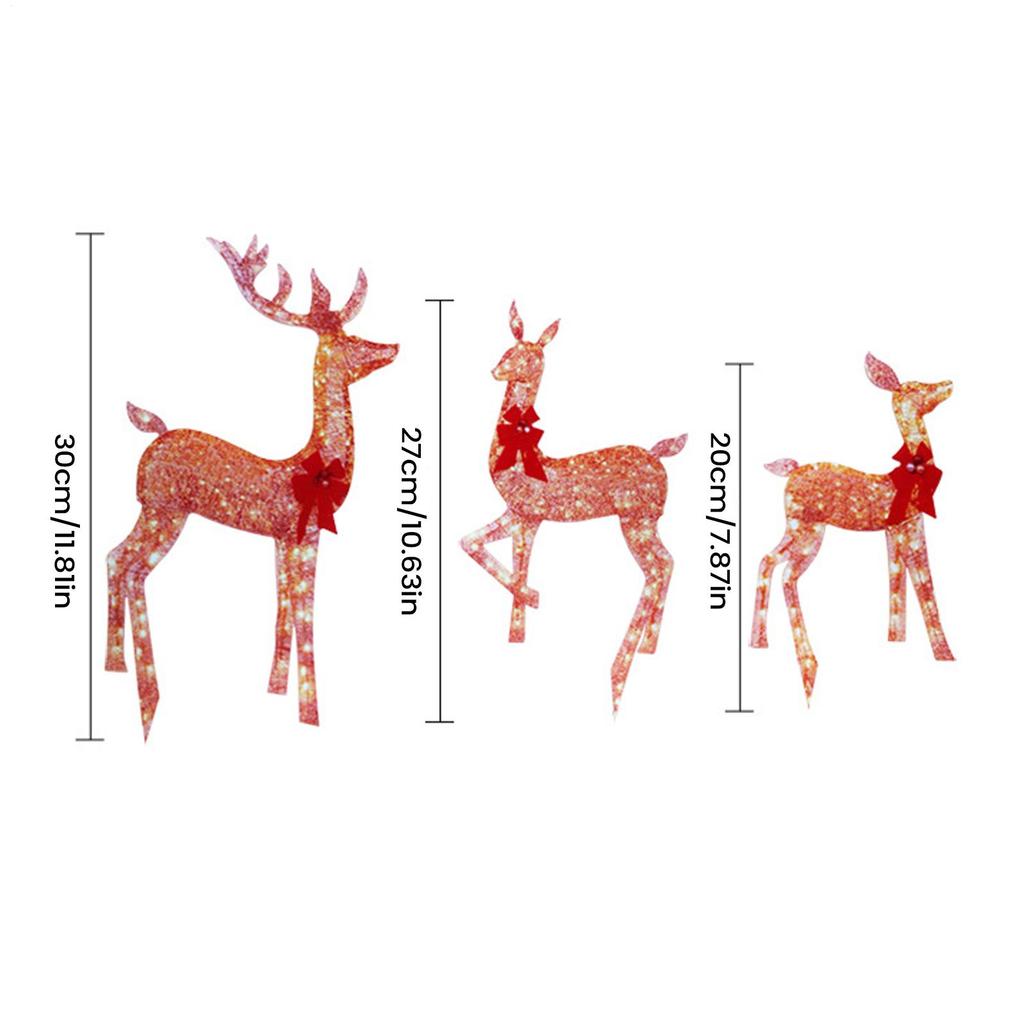 Christmas Deer Decorations Festive 2D Acrylic Ornament Outdoor Lighted Deer Family Decor For Tradition Festival Family Cheer