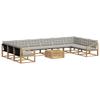 Outdoor Sofa Set with Cushions 11 Pcs White and Light Grey