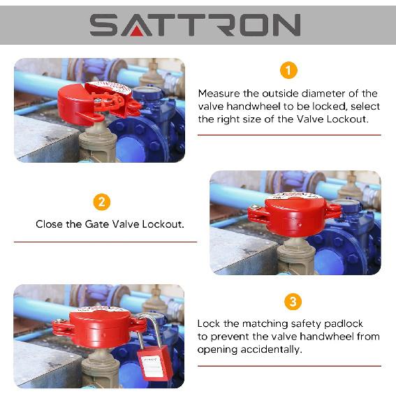 2 Sets Gate Valve Lockout and Safety Padlocks, Valve Lockout Device for 1 to 2-1/2 inch Diameter Valve Handles, Suited for Outdoor Water Spigot