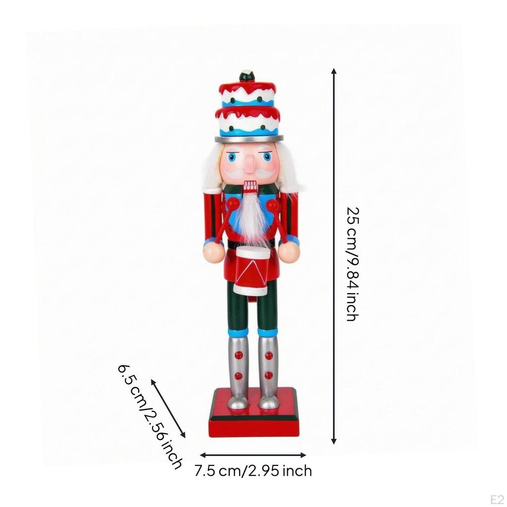 Wooden Nutcracker Figurine Christmas Guard Traditional Tabletop Ornament for Collectors,