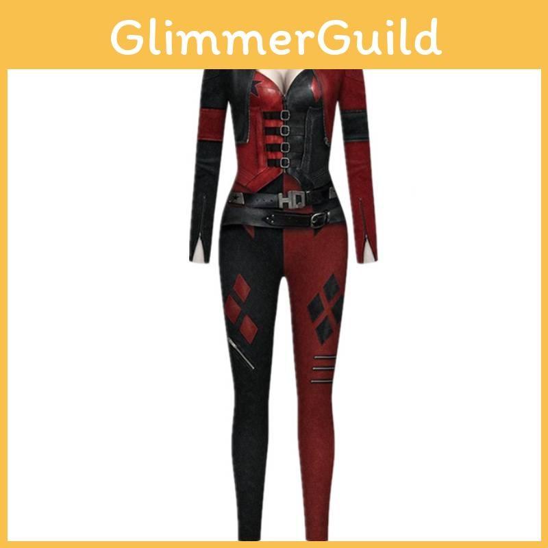 Women Classic Quinn Anime Costume Halloween Cosplay Jumpsuit Costume