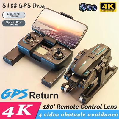 S188 GPS Drone 4K Professzionális háromkamerás légi fényképezés Drone 5G Wifi kefe nélküli akadályelkerülő drone RC Quadcopter játék 2 km