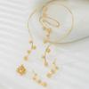 Women‘s Jewelry Set: Gold Alloy Necklace + Earrings + Ring + Bracelet, Cool Minimalist Metal Style, for Banquet & Commute, Women‘s Gift