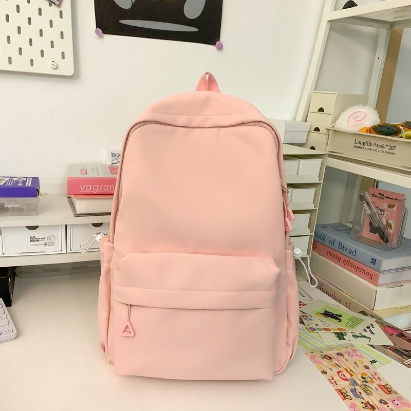 

Fashion new trendy brand letter large capacity backpack casual simple student schoolbag female travel backpack Single pack розовый