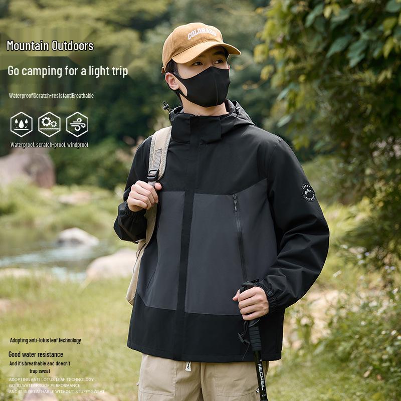 

Куртка унисекс Woodpecker водонепроницаемая ветрозащитная 3-в-1 отстегивающаяся большого размера весенняя S