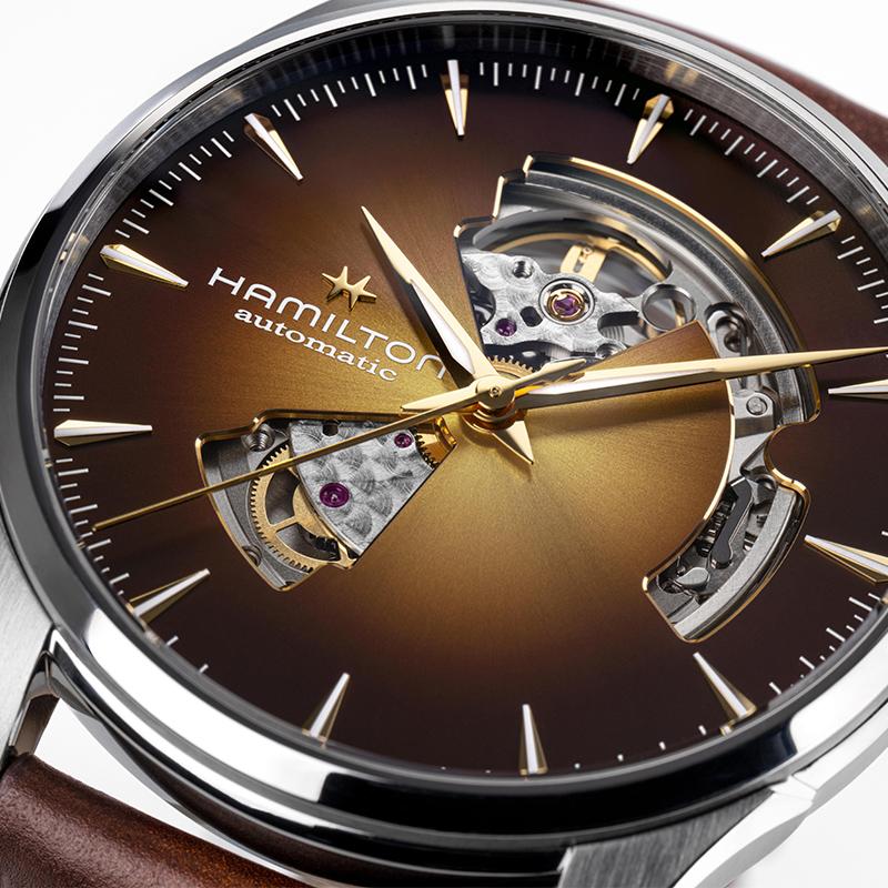 Hamilton Série Happy Mouvement Mécanique Automatique Étanche 50 Mètres Montre Homme Montre Suisse 42mm Cadran Marron Boîtier Acier Inoxydable H32705501