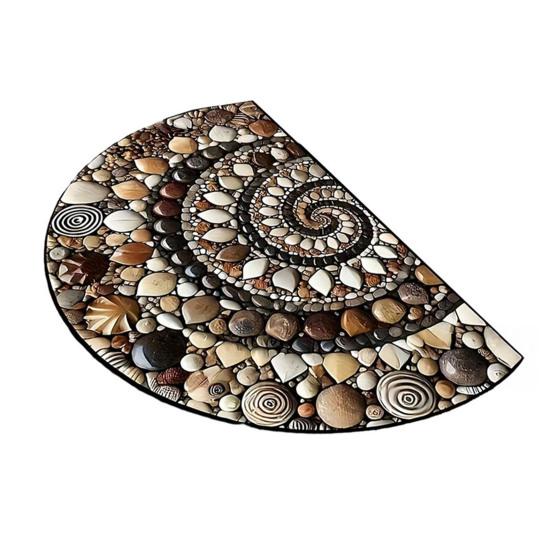 Front Door Mat Entrance Half Circle Rug Outside Entry Welcome Mat Doormat with Non Slip Rubber Backing for Front Door Entryway