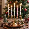 2pcs Taper Candle 10 Inch Christmas Printed Unscented Decorations Gift Seasonal Tall Table Decors Flameless