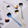Heart Shaped Love Couple Spoon Creative Stainless Steel Coffee Tea Dessert Stiring Spoon Rainbow Gradient Spoon for Wedding Gift
