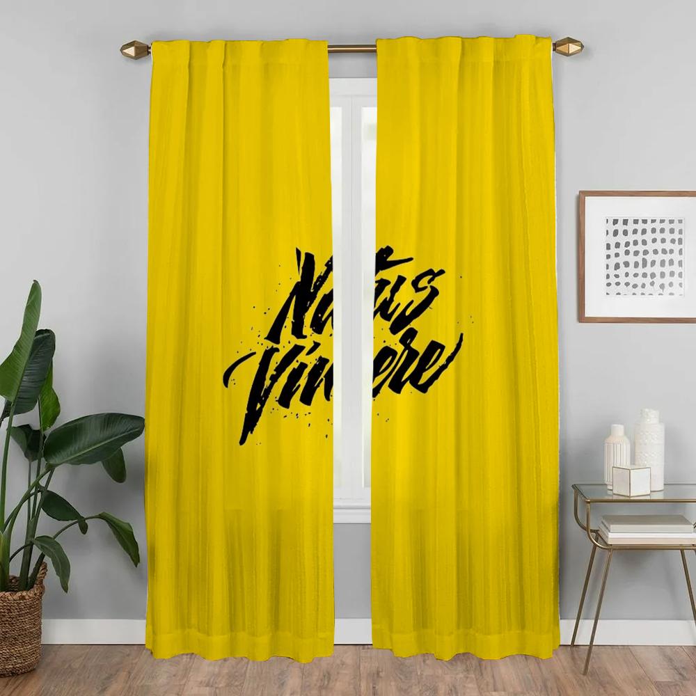 Partition Navi Natus Home Interior Curtains for Living Room Curtain Kitchen Curtains 2 Pieces Halloween Decoration Shades Blinds
