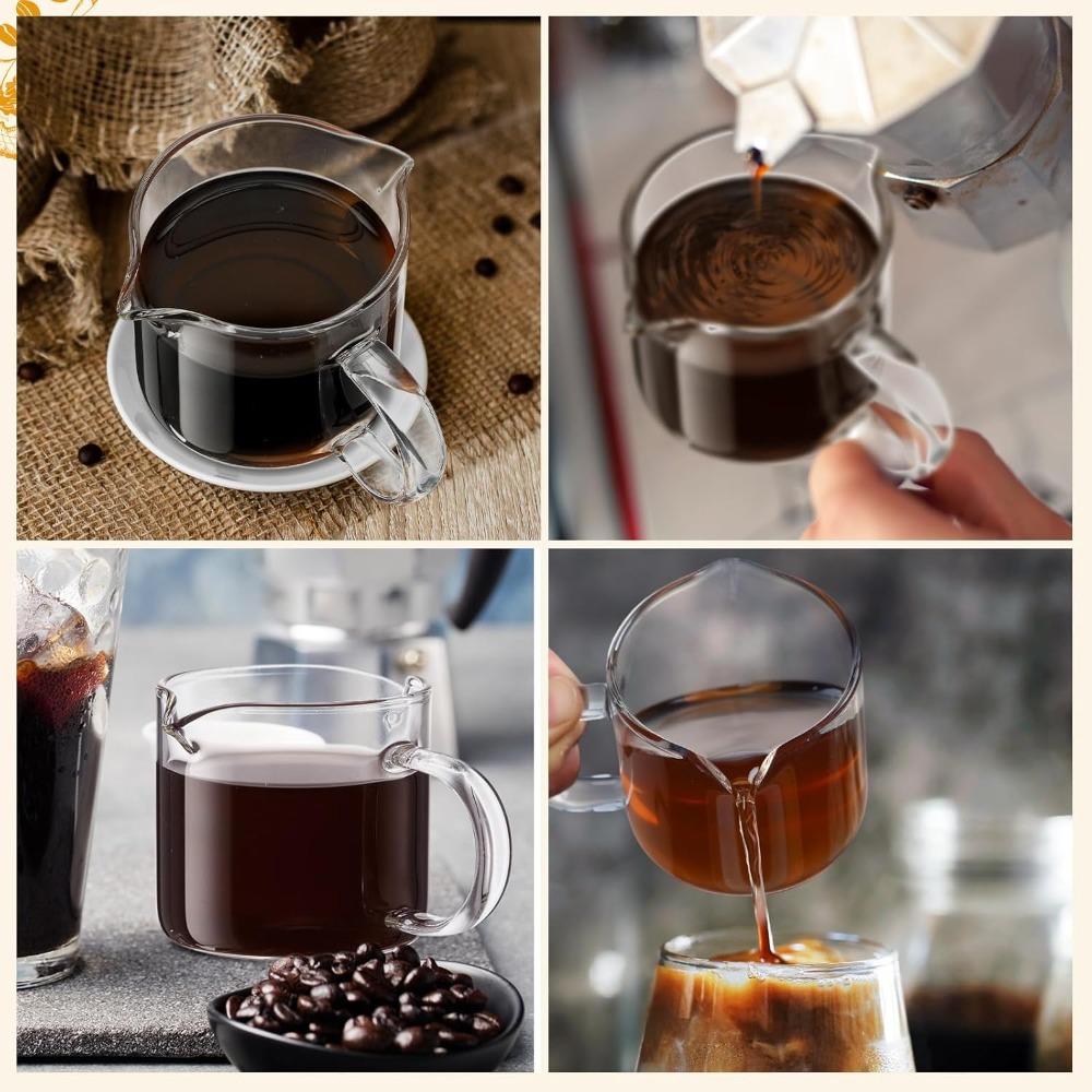 2 Piece 2 Flow Guide Port Glass Coffee Cup Set 120 ML Milk Cup Multi-purpose Espresso Cup Set  Bar