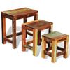 Vidaxl Set of 3 Nesting Tables, Solid Reclaimed Wood