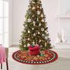 Santa Claus Snowflakes Christmas Tree Skirt Flannel 35 Inch Xmas Tree Skirt Collar Soft Christmas Decoration
