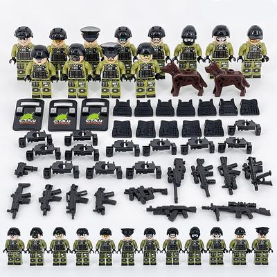 12 Teile/satz SWAT Stadt Polizei CTRU Spezielle Polizist Team Bausteine Puppe mit Zubehör Camouflage Minifiguren Kinder Diy Ziegel Spielzeug junge Geschenke