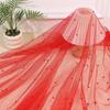 0.75*3M Table Flag Semi Transparent Pearl Tulle Pearl Chiffon Sheer Drapes Gauze Mesh Wedding Arch Drapes Birthday Party