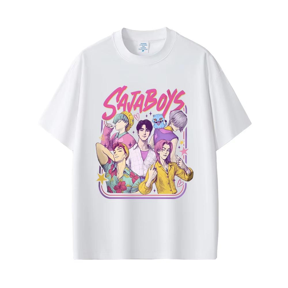 New Kpop Demon Hunters Saja Boys T-shirt Summer Men Women Cartoon Fashion Trend Tshirt Tops Female High Quality Cotton T Shirts