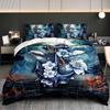 3Pcs Ocean Whale Anchor Bedding Duvet Cover Set Nautical Bedding Quilt Set Whale Themed Bed Set Luxury Bedroom Decor