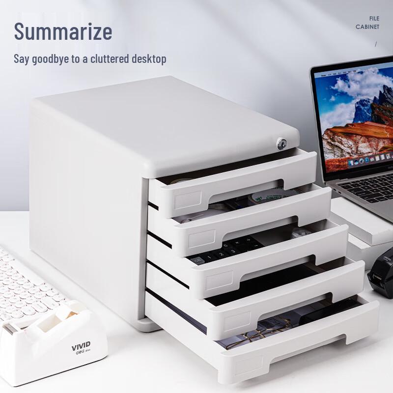 Deli 9778 5-Layer Locking Desktop File Cabinet