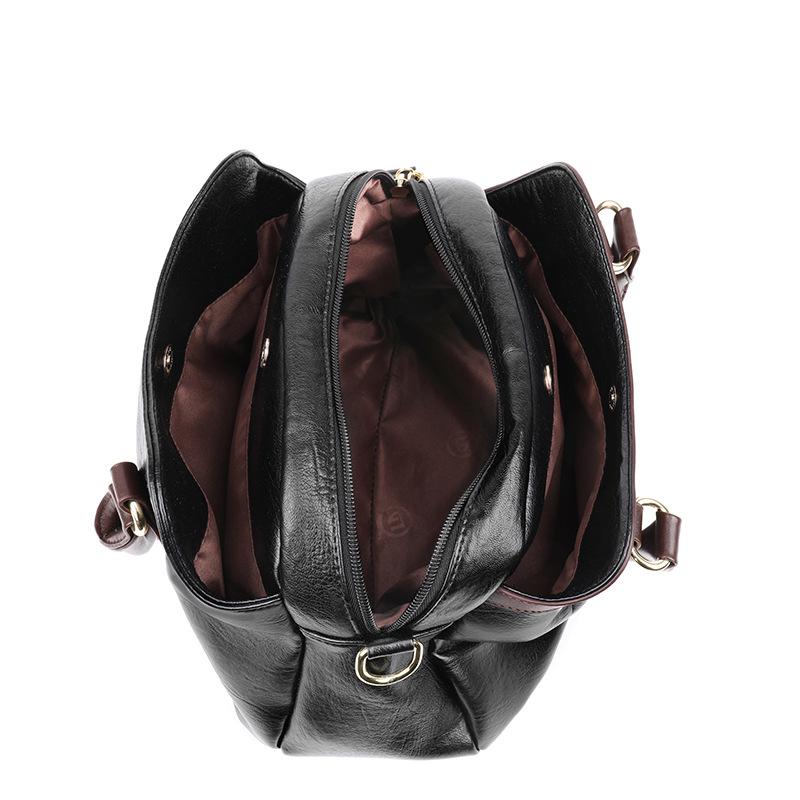 Retro Leather Female Multi-pockets Shoulder Crossbody Bags for Women Large Capacity Handbag Messenger Tote Bag