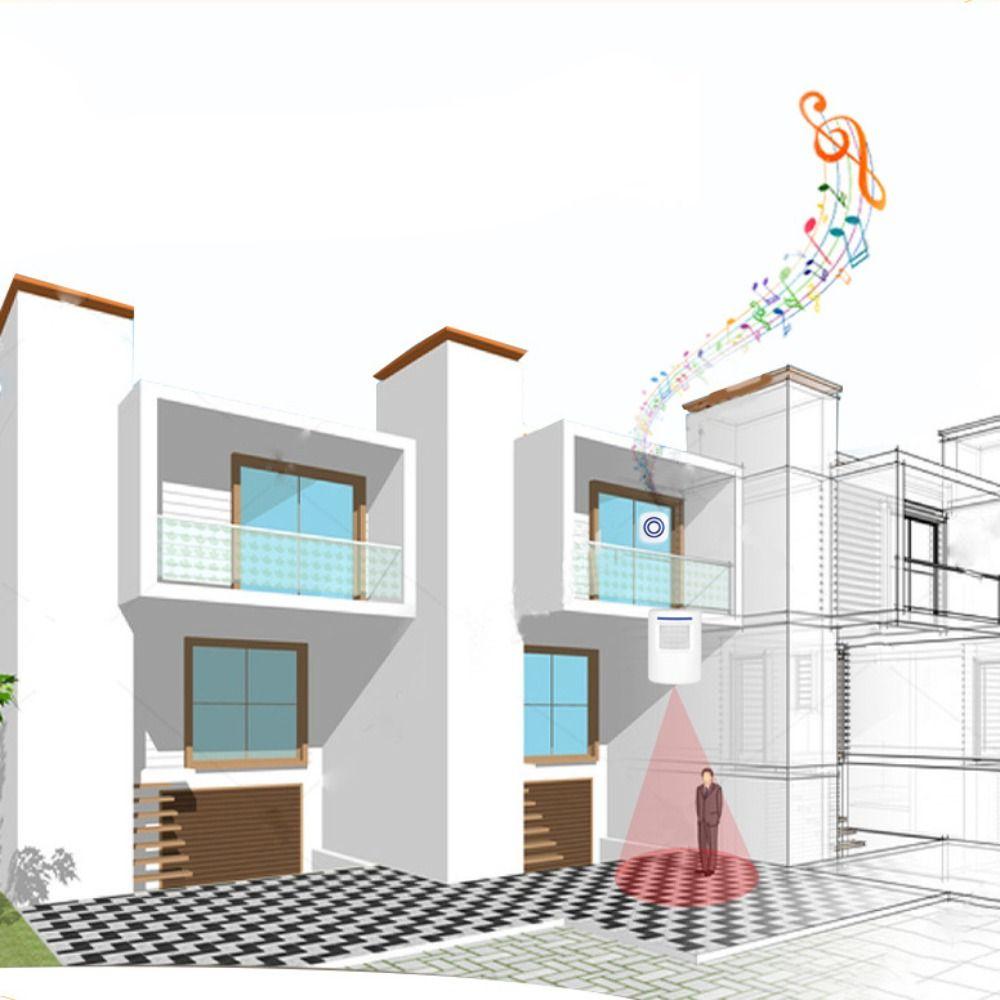 Long Transmission Range PIR Infrared Sensor Volume Adjustment Door Bell Alarm  Apartment