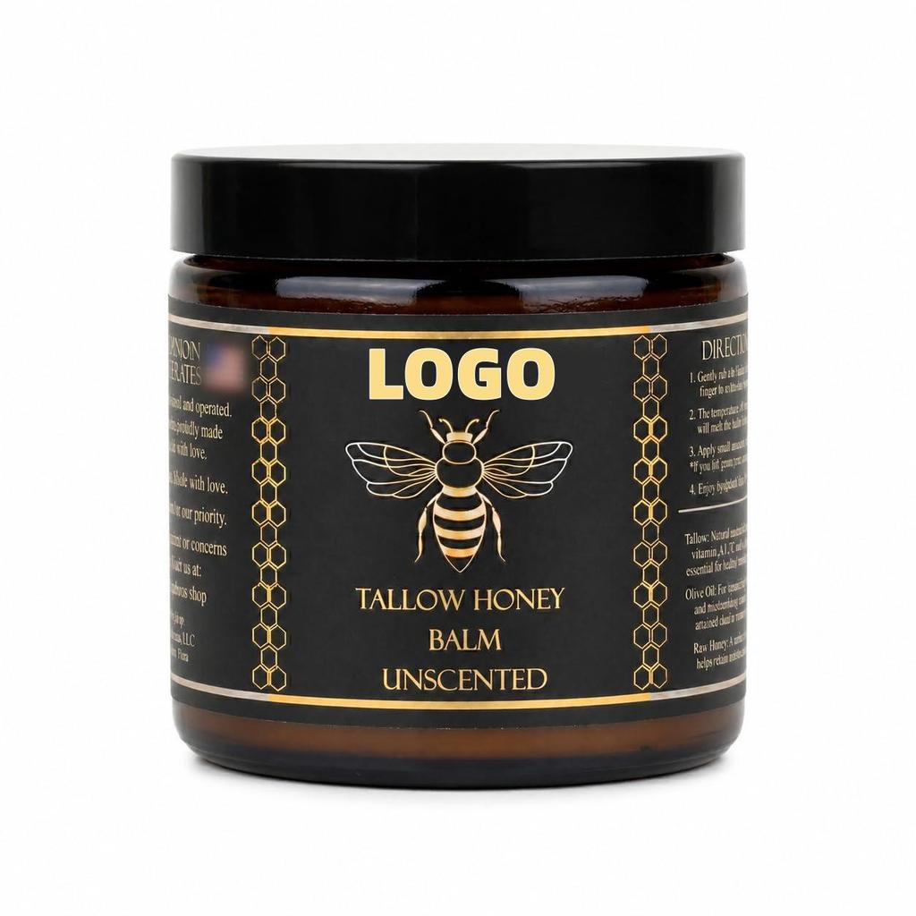 Crema Viso Naturale di Sebo da Miele di Mucche Alimentate ad Erba con Olio d'Oliva per una Pelle Radiosa