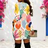 Women Plus Size Long Sleeve Crisscross Front Bodycon Slim Hip Hugging Midi Pencil Dress