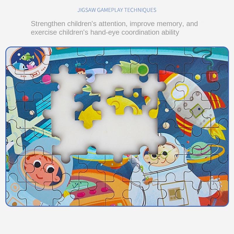 60dílné puzzle Montessori hry Kreslené zvíře Vozidlo Dinosauří puzzle pro děti Vzdělávací hračky Dětský vánoční dárek