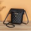 New simple casual rhombus embroidered oblique span mobile phone bag fashionable old flower contrasting color shoulder bag