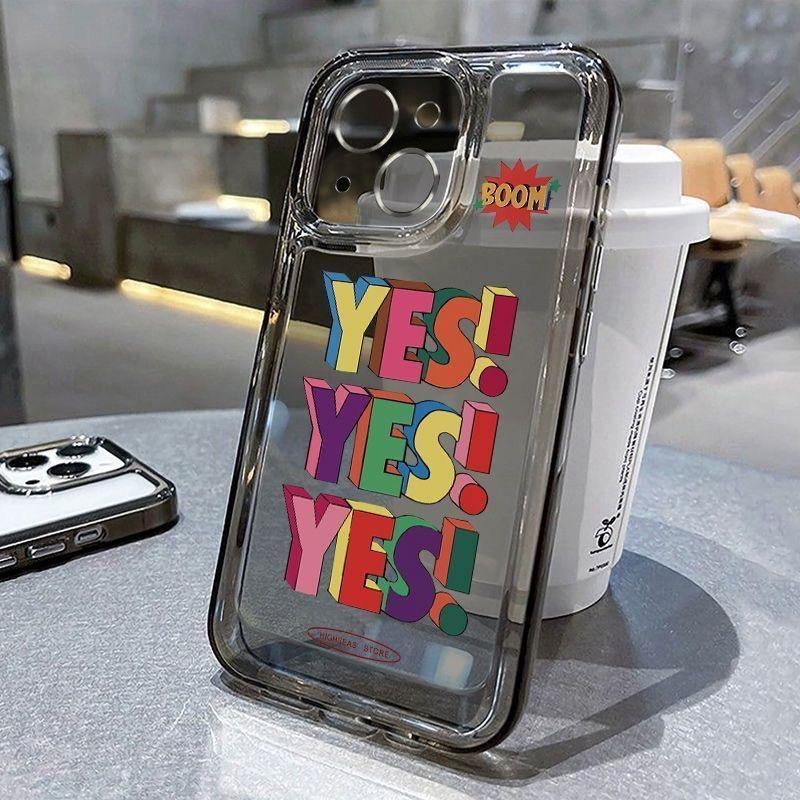 INS Style Colorful Yes Design Clear Phone Case For Xiaomi Mi 15 T Pro 14T 13T Mi 17 Pro 15 14 13 12 11 Lite 5G Silicone Cover