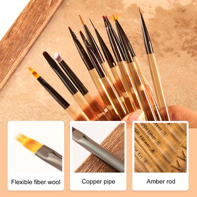 Nailart Malerei Linien Nylon Pinsel mit Streifen Borsten DIY Blumen Pinsel Zeichenstift Punktierwerkzeug