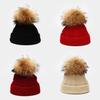 Knitted Hat For Kids Winter Warmth With Plush Ball Decoration For Outdoor Play