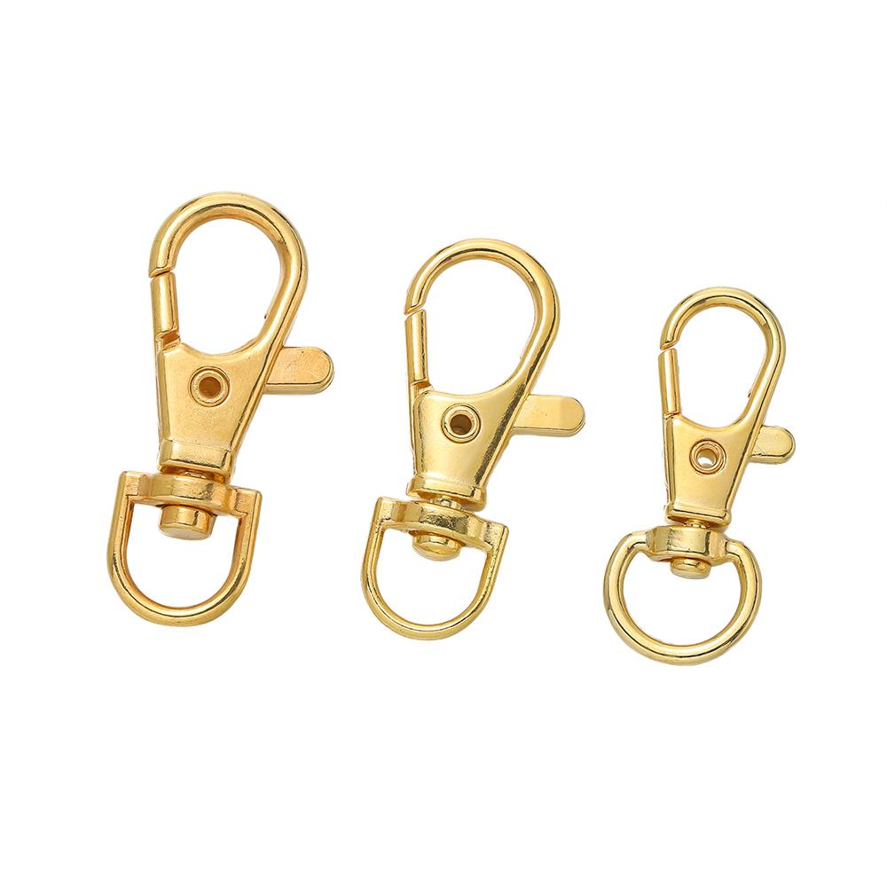 20pcs/lot Swivel Snap Hooks With Key Rings Key Chain Clip Hooks Lobster Claw Clasps For Bag Dog Chains Keychains DIY Jewelry
