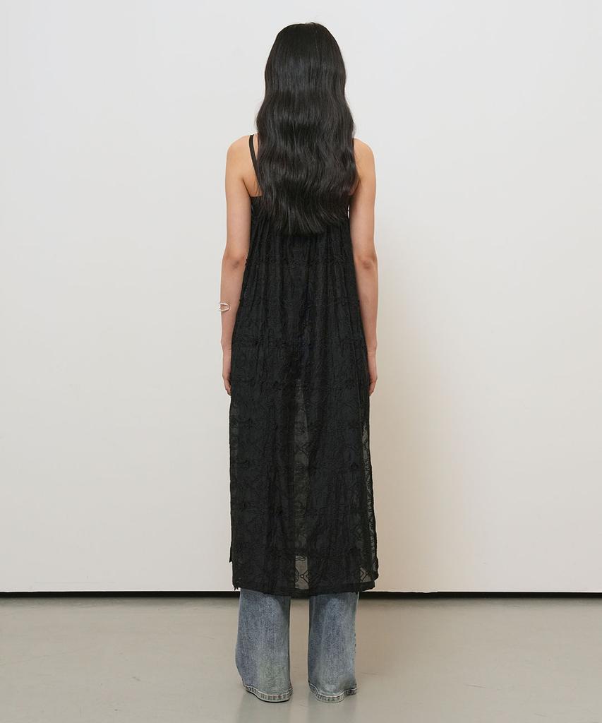 General Idea Voile Lace Layered Dress [Black] / Gf2Lop518