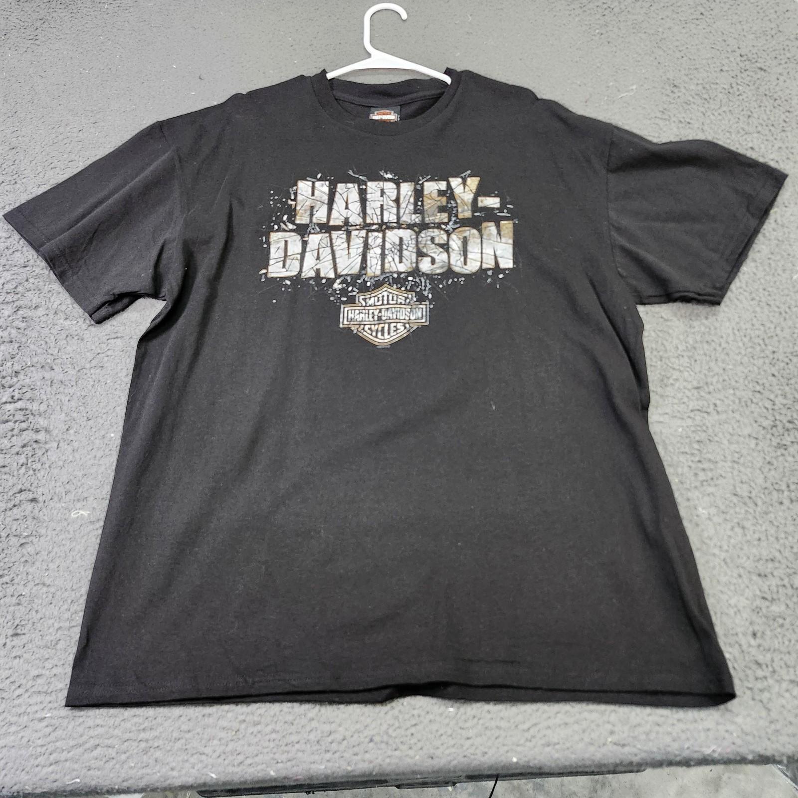 Harley-Davidson Shirt Mens XL Black Shattered Logo Motorcycle Biker Graphic Tee Unisex T-Shirt S