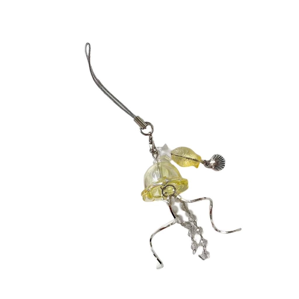 Jellyfish Phone Charm Keychain Pendant Phone Strap Acrylic Texture Phone Chain Suitable for Fashion Enthusiasts Present