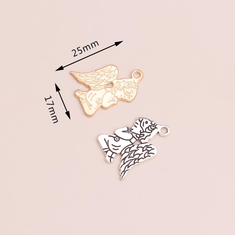 20pcs 25x17mm Metal Alloy Wings Cupid Angel Pendants Charms for DIY Bracelets Necklaces Handmade Finding CLE