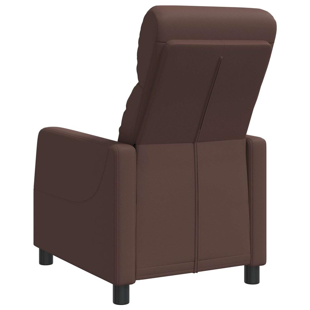 Recliner Chair Brown Faux Leather