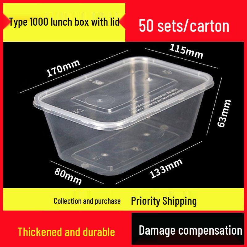 ZISIZ Disposable Plastic Takeaway Containers