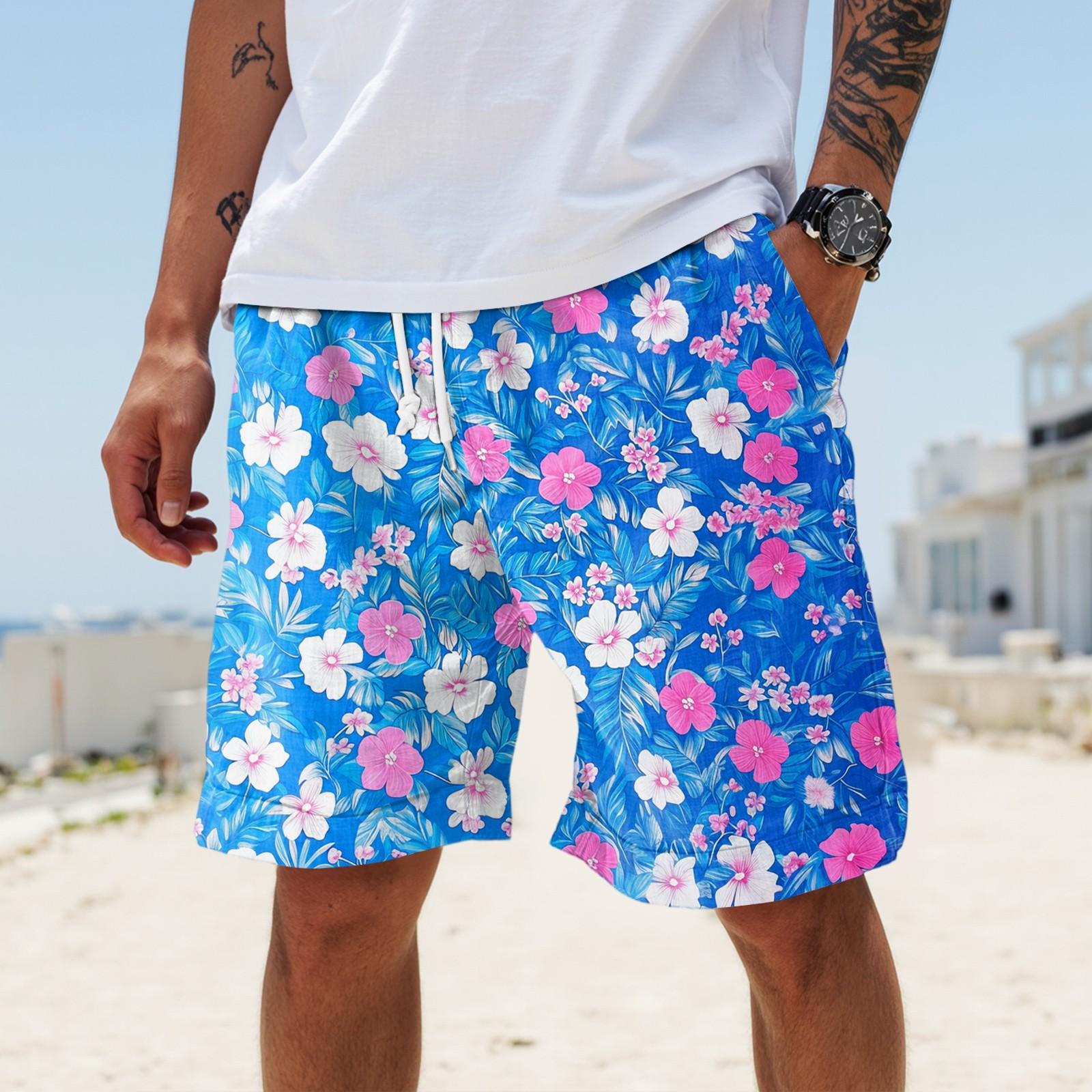 

Мужские летние большие повседневные свободные спортивные брюки пляжные шорты XL небесно-голубой