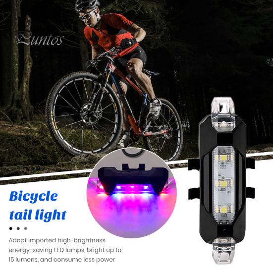 Luz trasera LED universal para bicicleta, superbrillante, resistente al agua, recargable vía USB, instalación sencilla, linterna de seguridad para ciclismo trasero de bicicleta