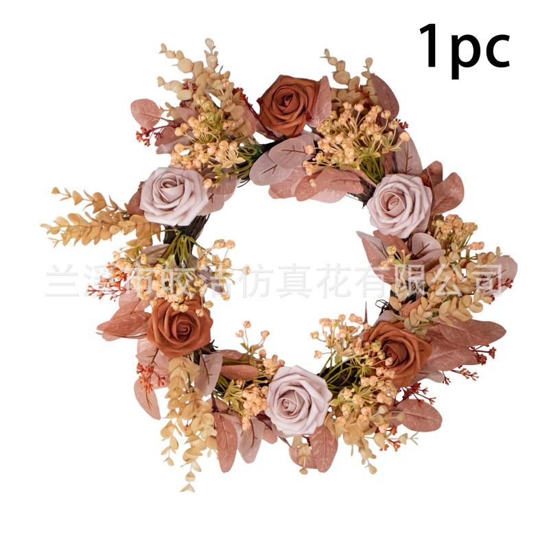 Large Artificial Eucalyptus Wreath With Red Berries Door Window Wall Decor 45cm Holiday Home Decoration