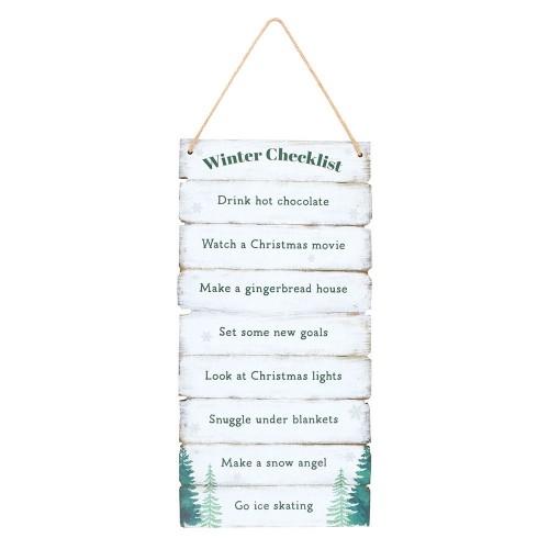 Something Different Winter Wonderland Checklist Hanging Sign