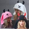Funny Devil Horns And Rabbit Ears Soft Hat For Christmas Halloween Cosplay Costume Party