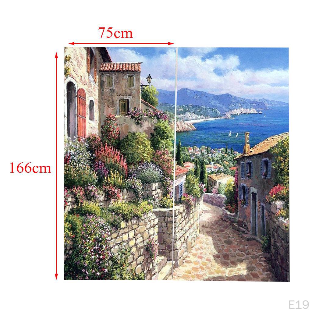 Cortinas 3D 2 painéis para decoração de sala de estar e quarto, ilhós/janela, 65 x 59 polegadas